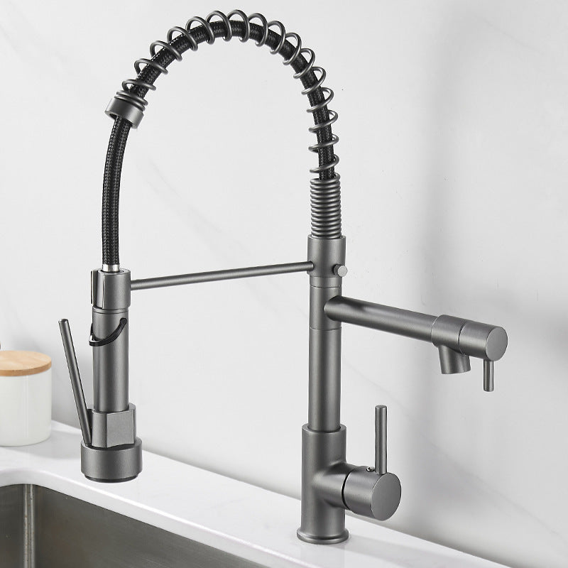 Pull Out Kitchen Faucet with Dual Handle