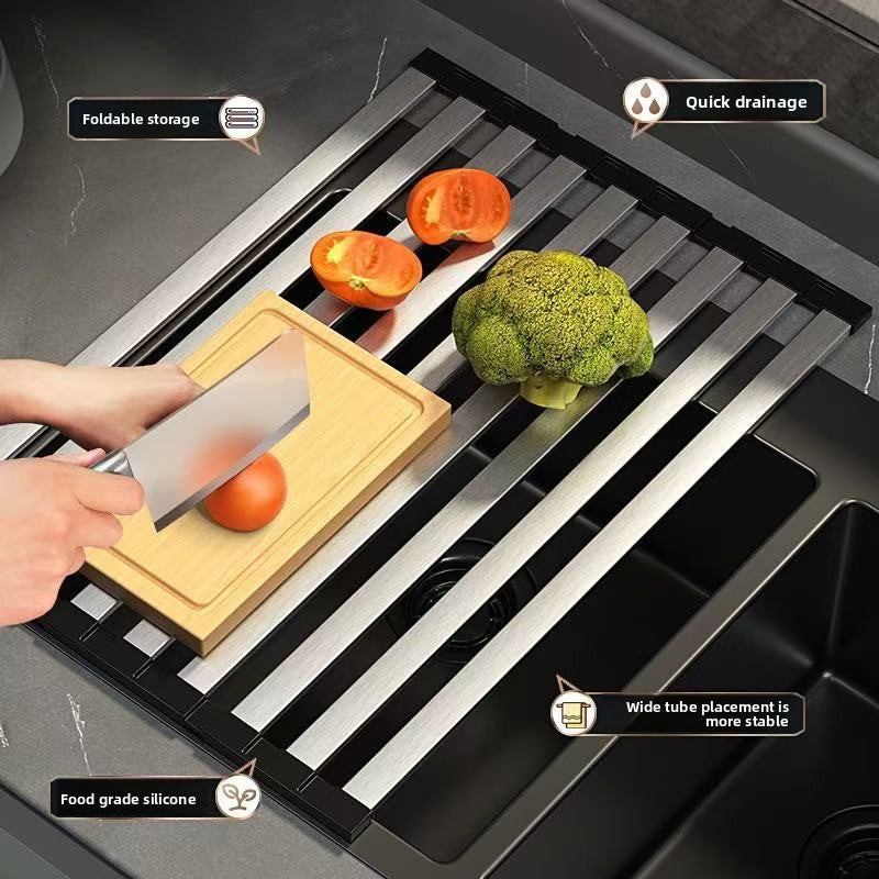 Kitchen sink drain rack