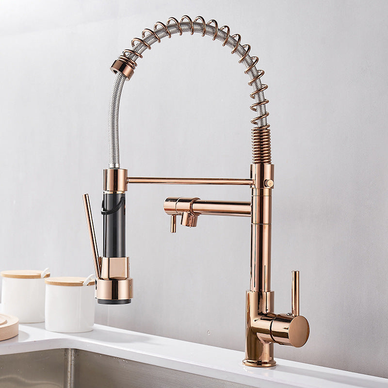 Pull Out Kitchen Faucet with Dual Handle