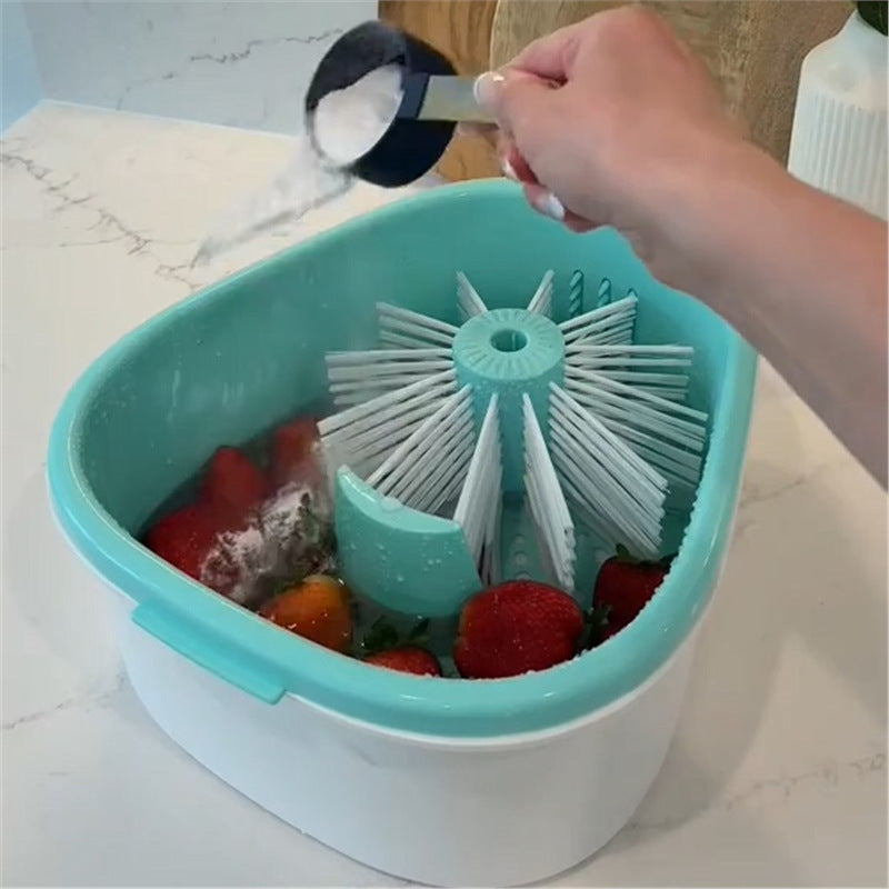 Rotatable Draining Basket for Kitchen Fruit Vegetable Washing