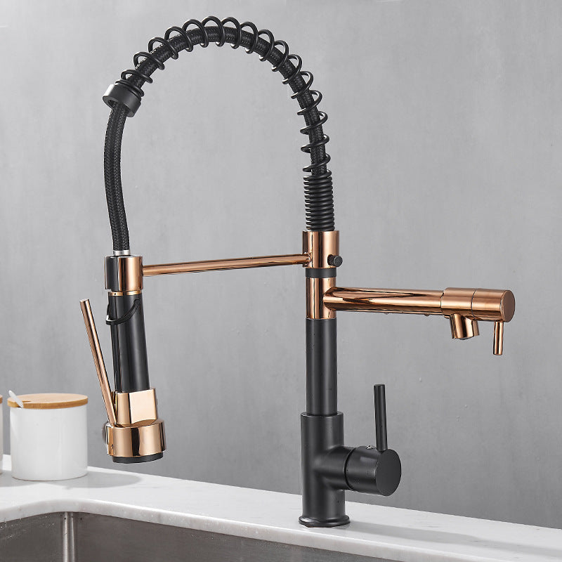 Pull Out Kitchen Faucet with Dual Handle