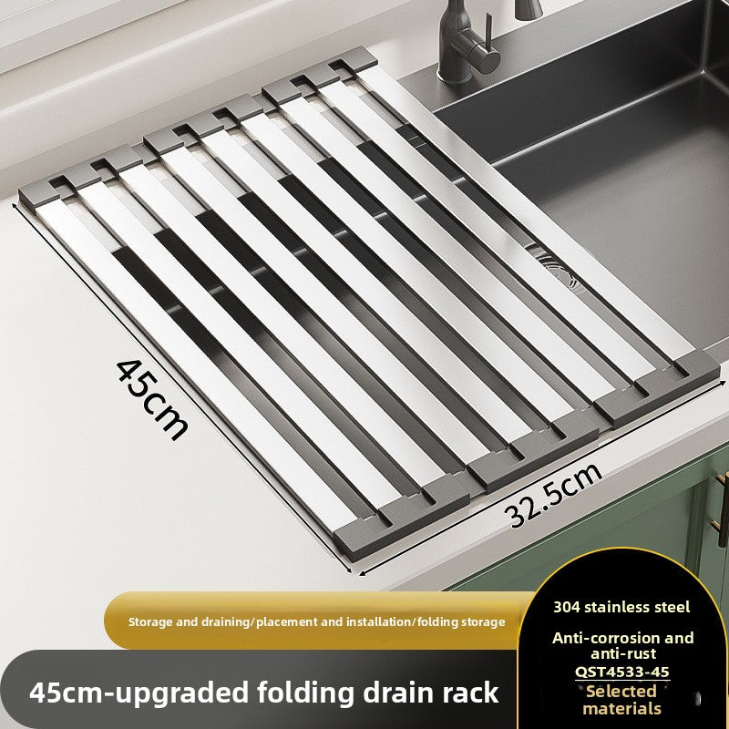 Kitchen sink drain rack