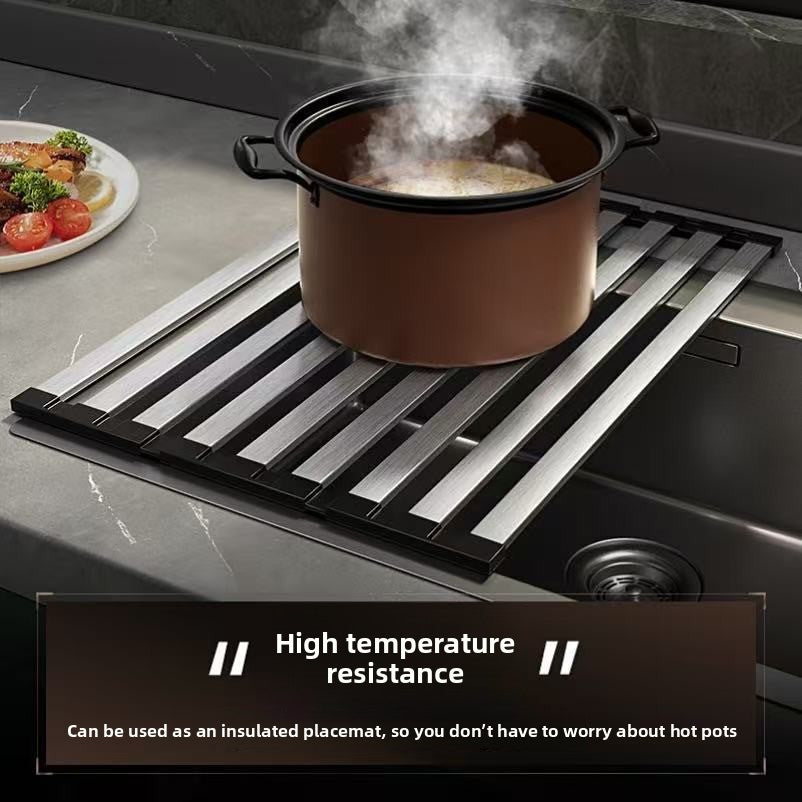 Kitchen sink drain rack