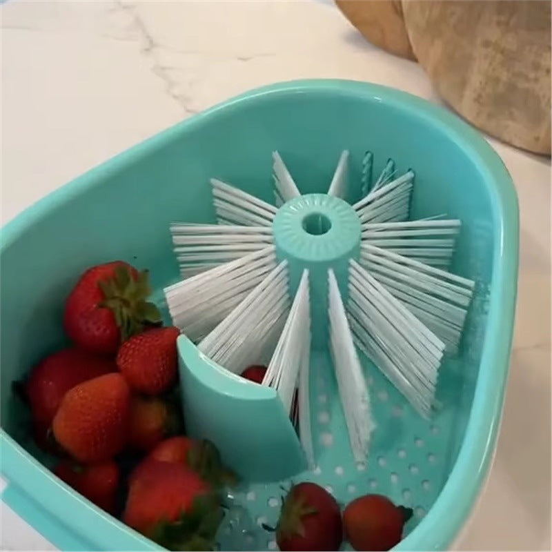 Rotatable Draining Basket for Kitchen Fruit Vegetable Washing