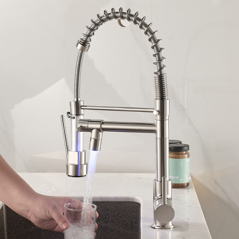 Pull Out Kitchen Faucet with Dual Handle